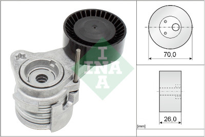 Tensor de correia, correia trapezoidal estriada INA 534 0252 10