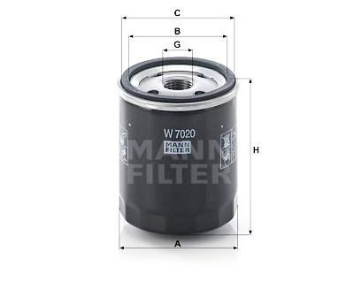 Filtro de óleo MANN-FILTER W 7020