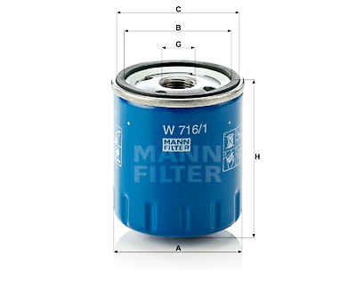 Filtro de óleo MANN-FILTER W 716/1