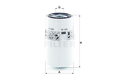 Filtro hidráulico, transmissão automática MANN-FILTER W 1268
