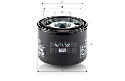 Filtro, sistema hidráulico do operador MANN-FILTER W 13 001