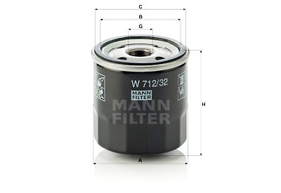Filtro de óleo MANN-FILTER W 712/32
