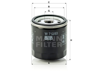 Filtro de óleo MANN-FILTER W 712/83