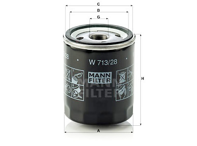 Filtro de óleo MANN-FILTER W 713/28