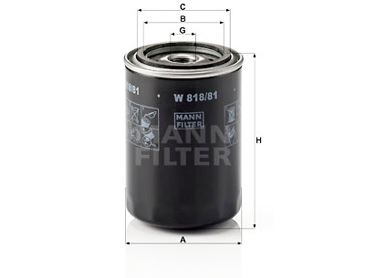 Filtro de óleo MANN-FILTER W 818/81