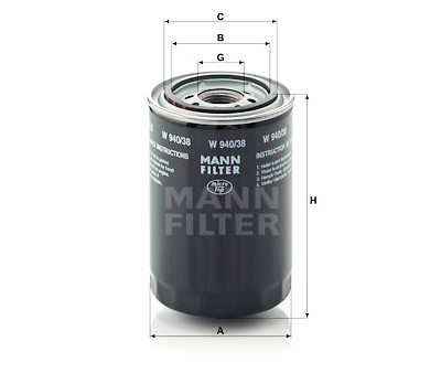Filtro de óleo MANN-FILTER W 940/38