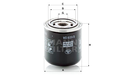 Filtro hidráulico, transmissão automática MANN-FILTER WD 920/3
