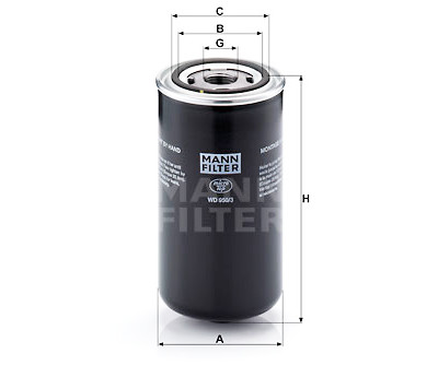 Filtro hidráulico, transmissão automática MANN-FILTER WD 950/3