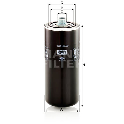 Filtro hidráulico, transmissão automática MANN-FILTER WD 962/9