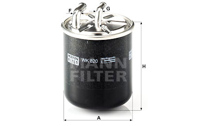 Filtro de combustível MANN-FILTER WK 820