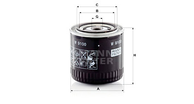 Filtro de óleo MANN-FILTER W 9100