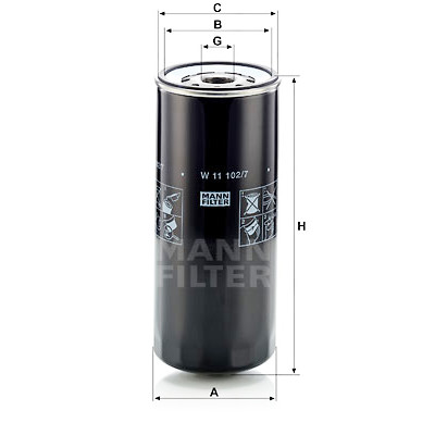 Filtro de óleo MANN-FILTER W 11 102/7