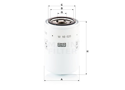 Filtro de óleo MANN-FILTER W 10 020