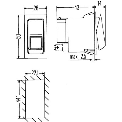 Interruptor HELLA 6GM 007 832-251