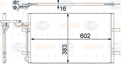 Condensador, ar condicionado BEHR HELLA SERVICE 8FC 351 302-571