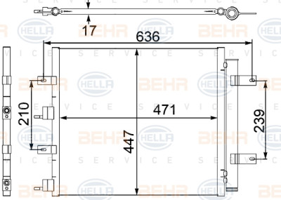 Condensador, ar condicionado BEHR HELLA SERVICE 8FC 351 304-181