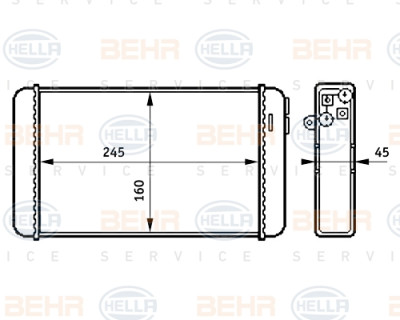 Radiador de aquecimento BEHR HELLA SERVICE 8FH 351 313-281