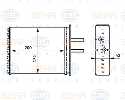 Radiador de aquecimento BEHR HELLA SERVICE 8FH 351 313-381