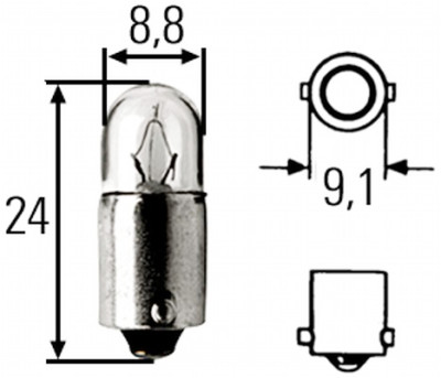 Pacote de lâmpadas, luz interna (10 unidades) HELLA 8GP 002 068-241