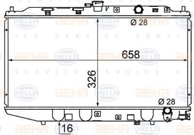 Radiador, refrigeração do motor BEHR HELLA SERVICE 8MK 376 706-681