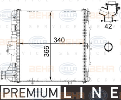 Radiador, refrigeração do motor BEHR HELLA SERVICE 8MK 376 730-581