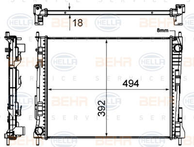 Radiador, refrigeração do motor BEHR HELLA SERVICE 8MK 376 746-251