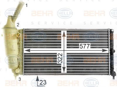 Radiador, refrigeração do motor BEHR HELLA SERVICE 8MK 376 900-241