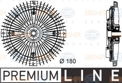 Embreagem, ventilador do radiador BEHR HELLA SERVICE 8MV 376 732-491