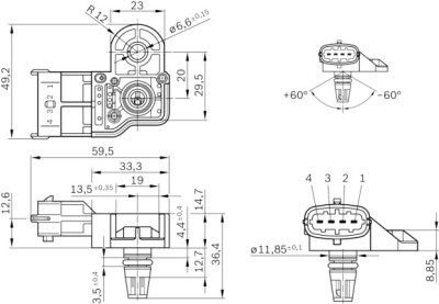 Sensor, pressão de sobrealimentação