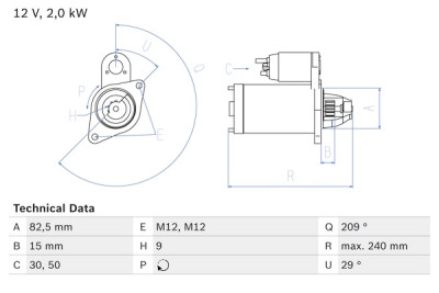 Motor de partida BOSCH 0 986 021 610