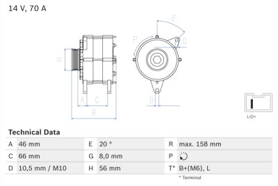 Alternador BOSCH 0 986 036 851