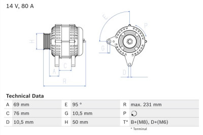 Alternador BOSCH 0 986 039 100