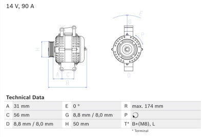 Alternador BOSCH 0 986 042 530