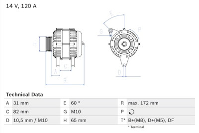 Alternador BOSCH 0 986 044 530