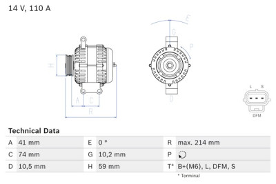 Alternador BOSCH 0 986 045 370