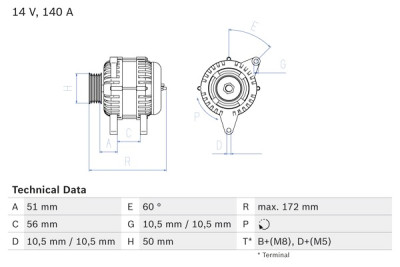 Alternador BOSCH 0 986 046 230