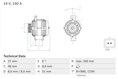 Alternador BOSCH 0 986 048 740