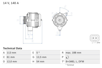 Alternador BOSCH 0 986 080 380