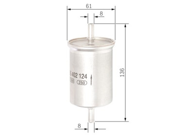 Filtro de combustível BOSCH F 026 402 124