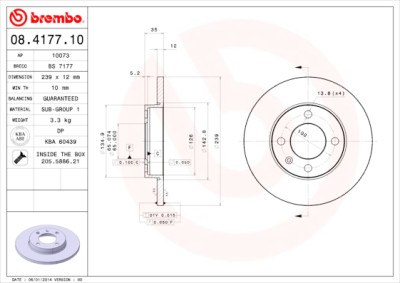 Jogo de discos de freio BREMBO 08.4177.10
