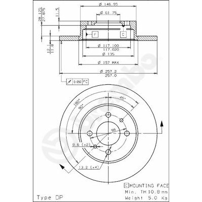 Conjunto de (2) discos de freio BREMBO 08436510