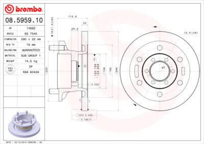 Conjunto de discos de freio BREMBO 08.5959.10