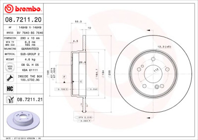 Conjunto de discos de freio BREMBO 08.7211.20