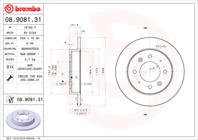 Jogo de 2 discos de freio BREMBO 08.9081.31