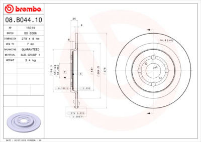 Conjunto de discos de freio BREMBO 08.B044.10