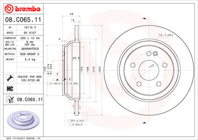 Conjunto de discos de freio BREMBO 08.C065.11