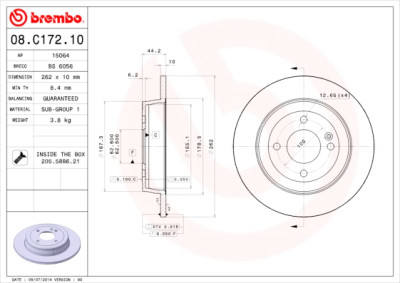 Conjunto de discos de freio BREMBO 08.C172.10
