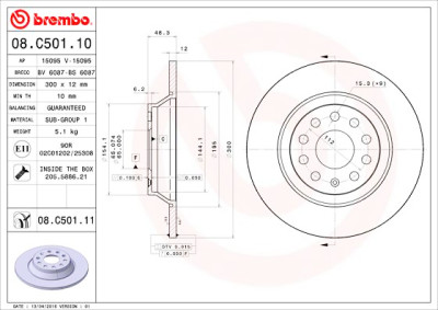 Conjunto de discos de freio BREMBO 08.C501.11