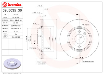 Disco de freio BREMBO 09.5035.30