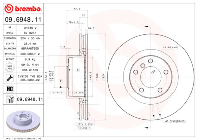 Disco de freio COATED DISC LINE 09.6948.11